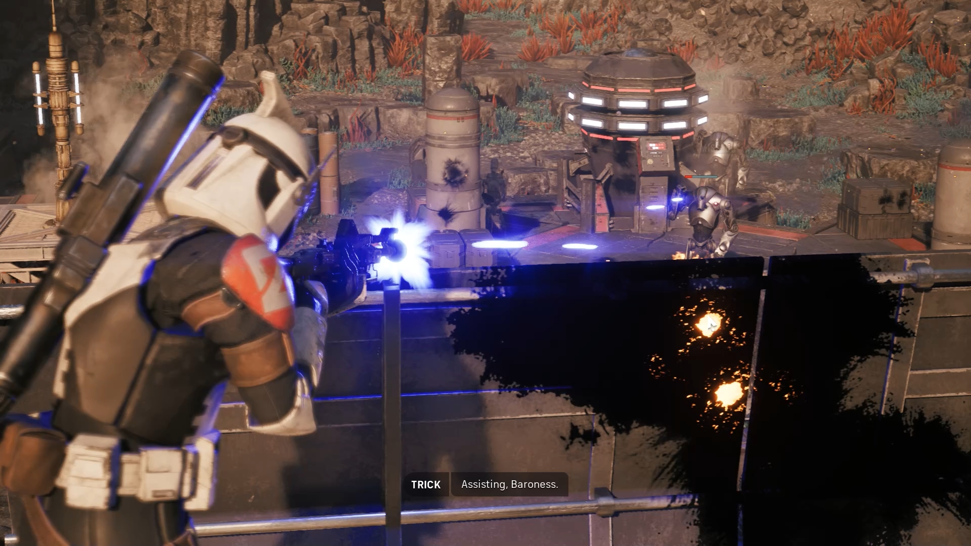 STAR WARS Zero Company Review - an over the shoulder shot showing some rough edges on close up visuals